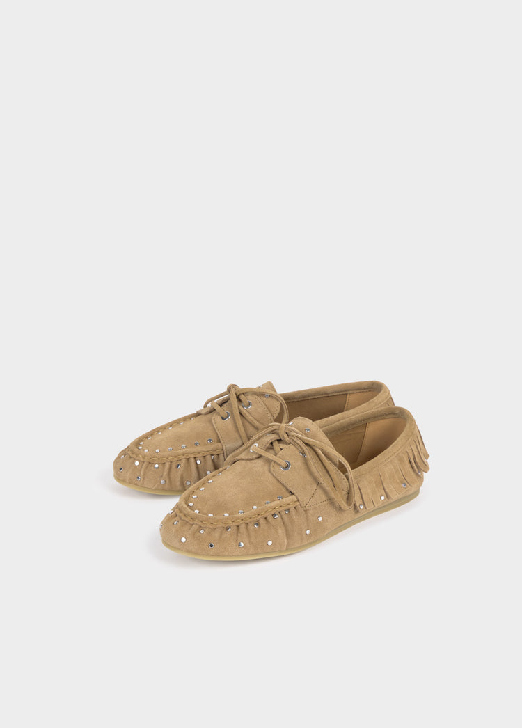 Leather fringe moccasins