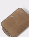Leather coin purse with beads