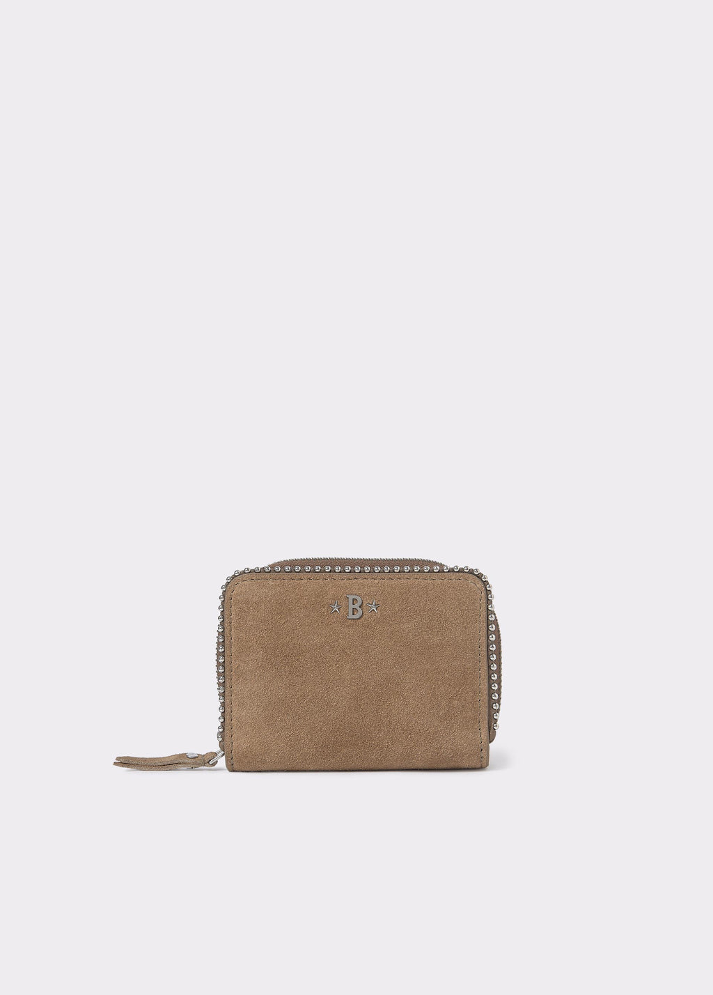 Leather coin purse with beads