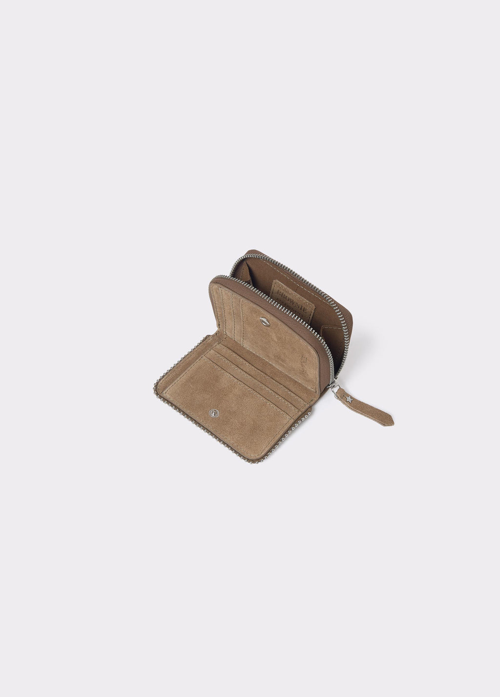 Leather coin purse with beads