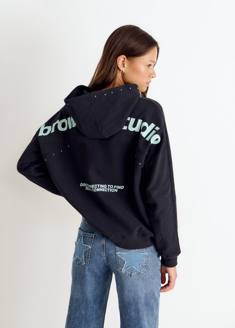 Hoodie with studs