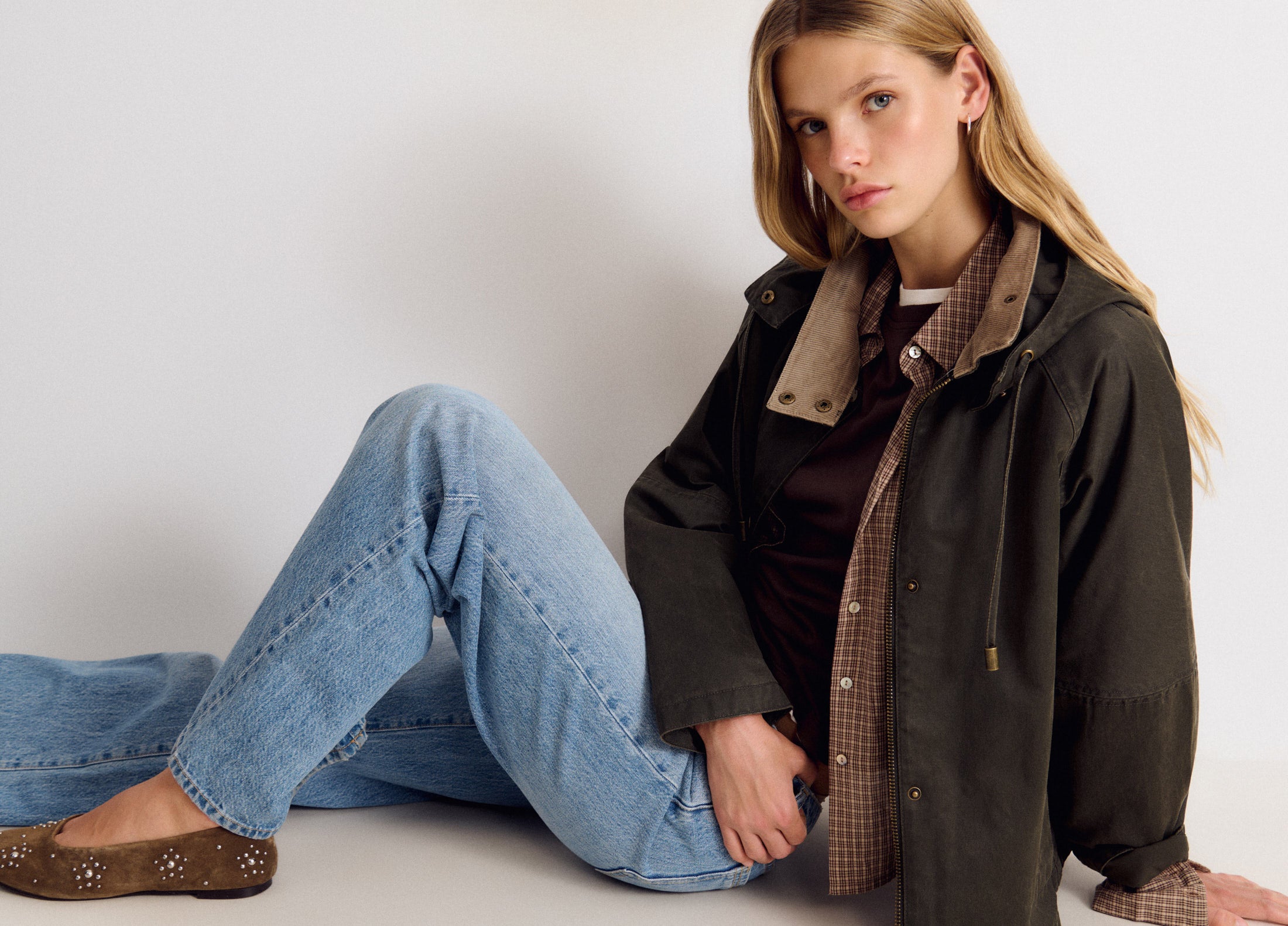 Waxed hooded jacket