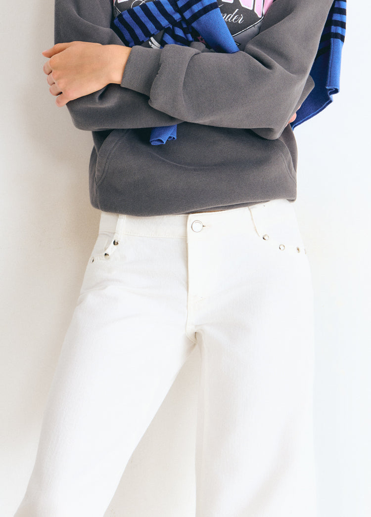 Lage taille broek met glittersterren en studs