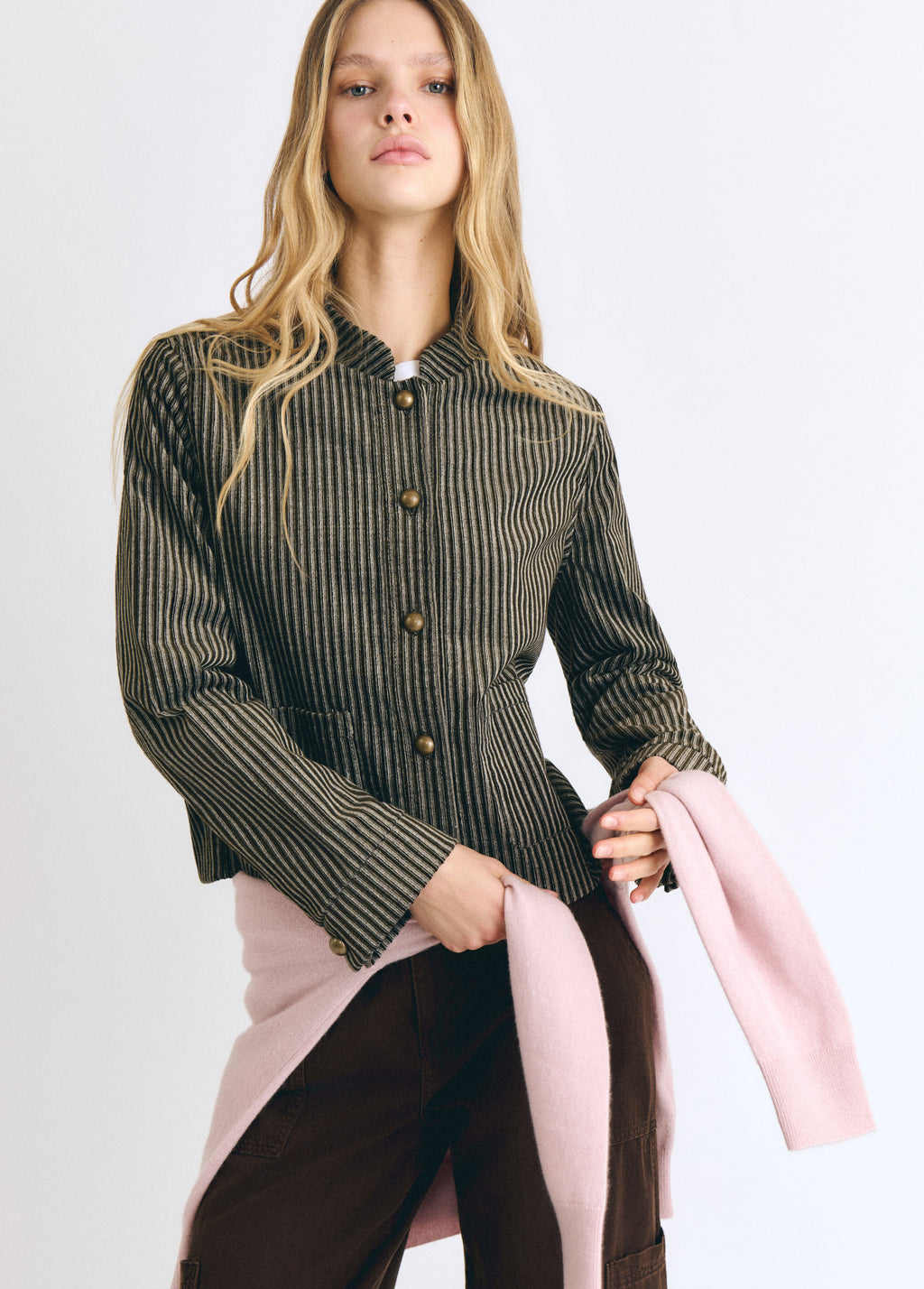 Chaqueta pana rayas