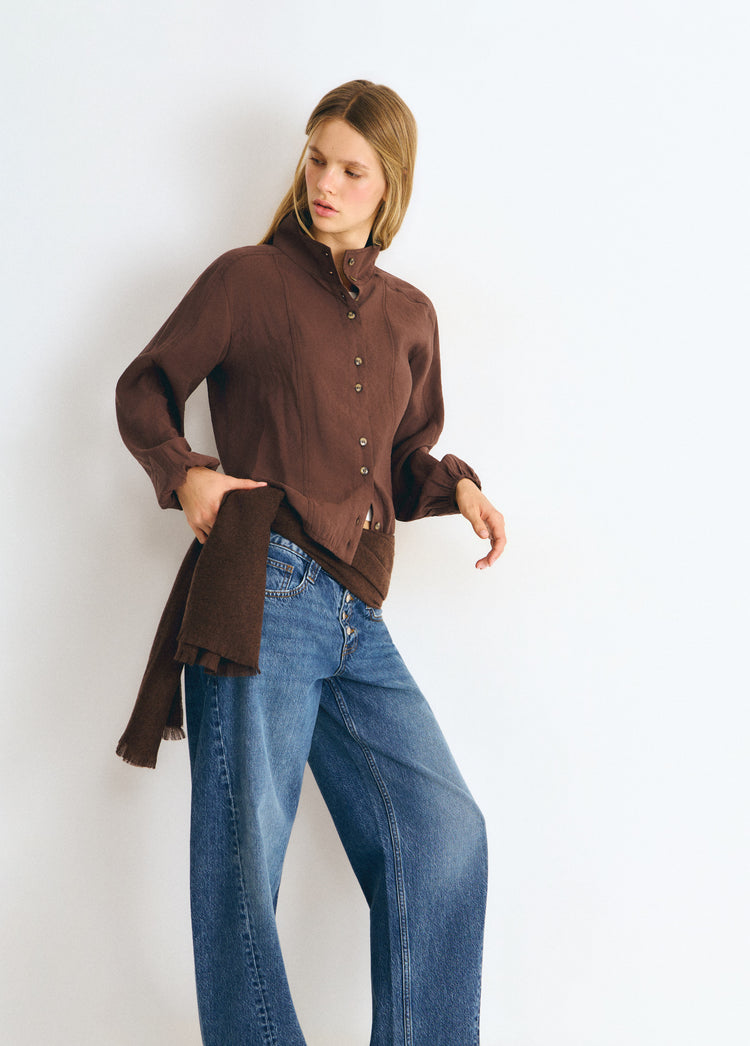 High-neck blouse
