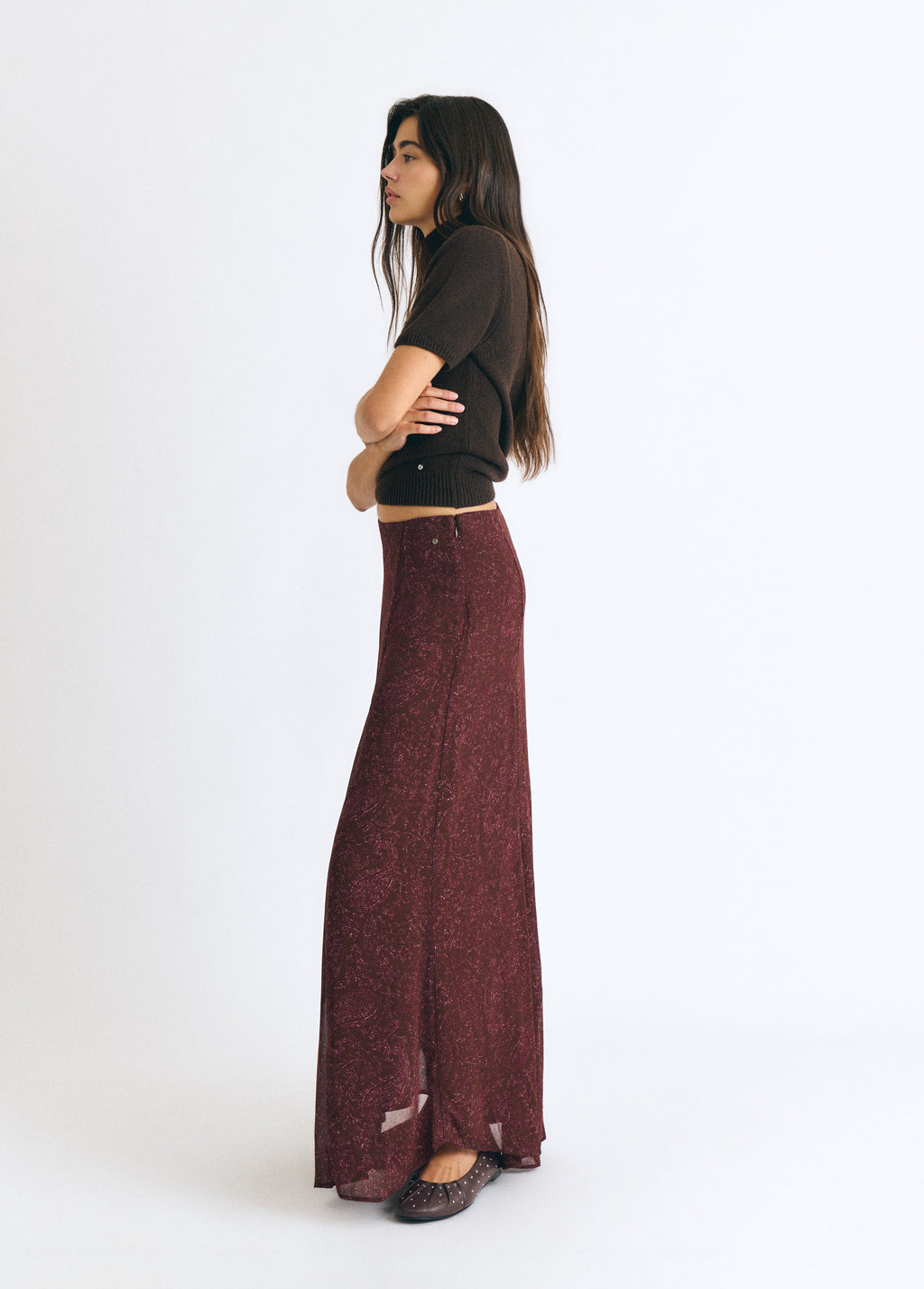 Long printed skirt
