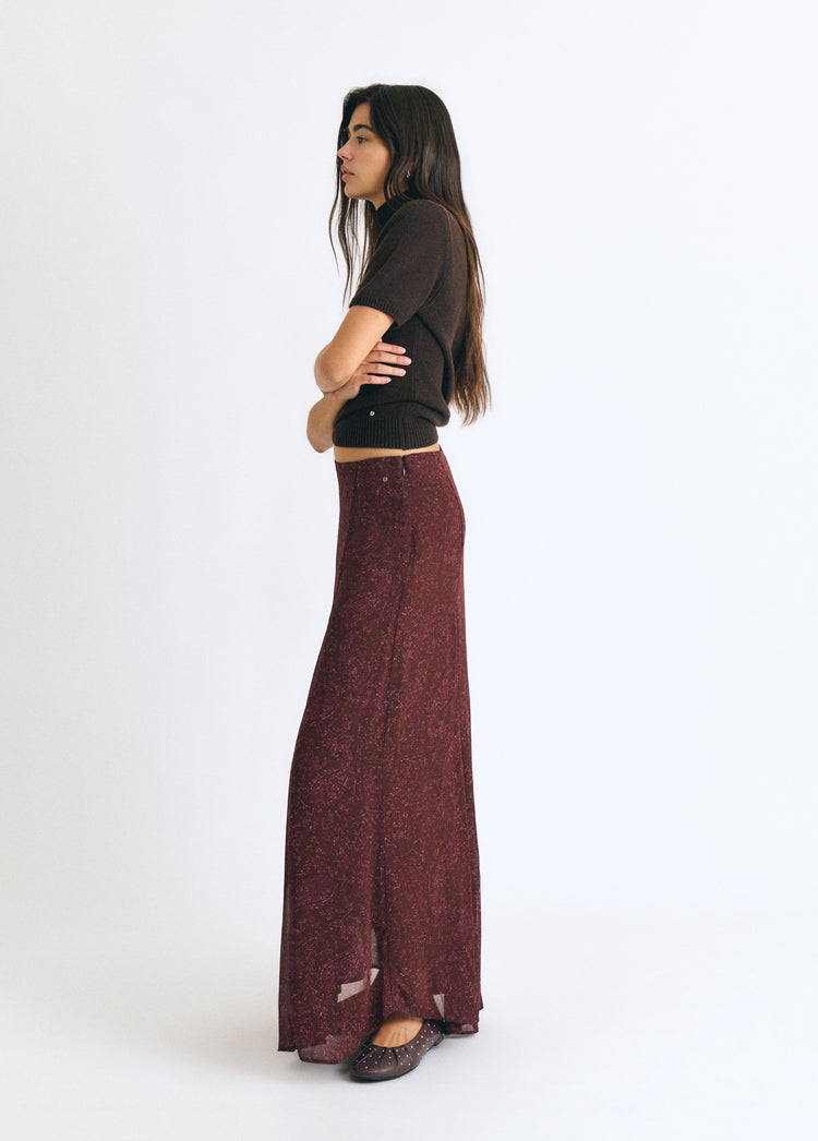 Long printed skirt