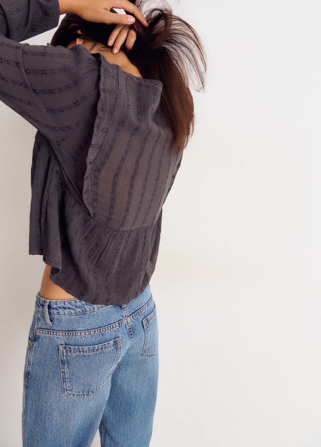 Blusa manga larga dobby