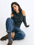 Jumper with cutout shoulders