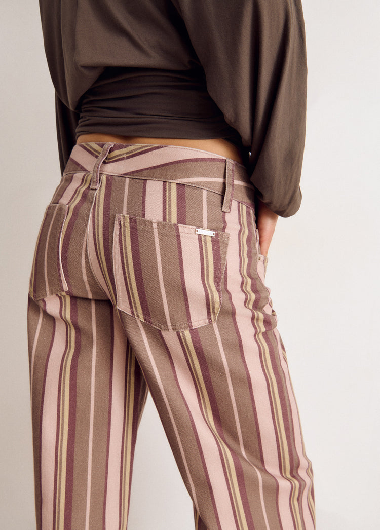 Striped print trousers