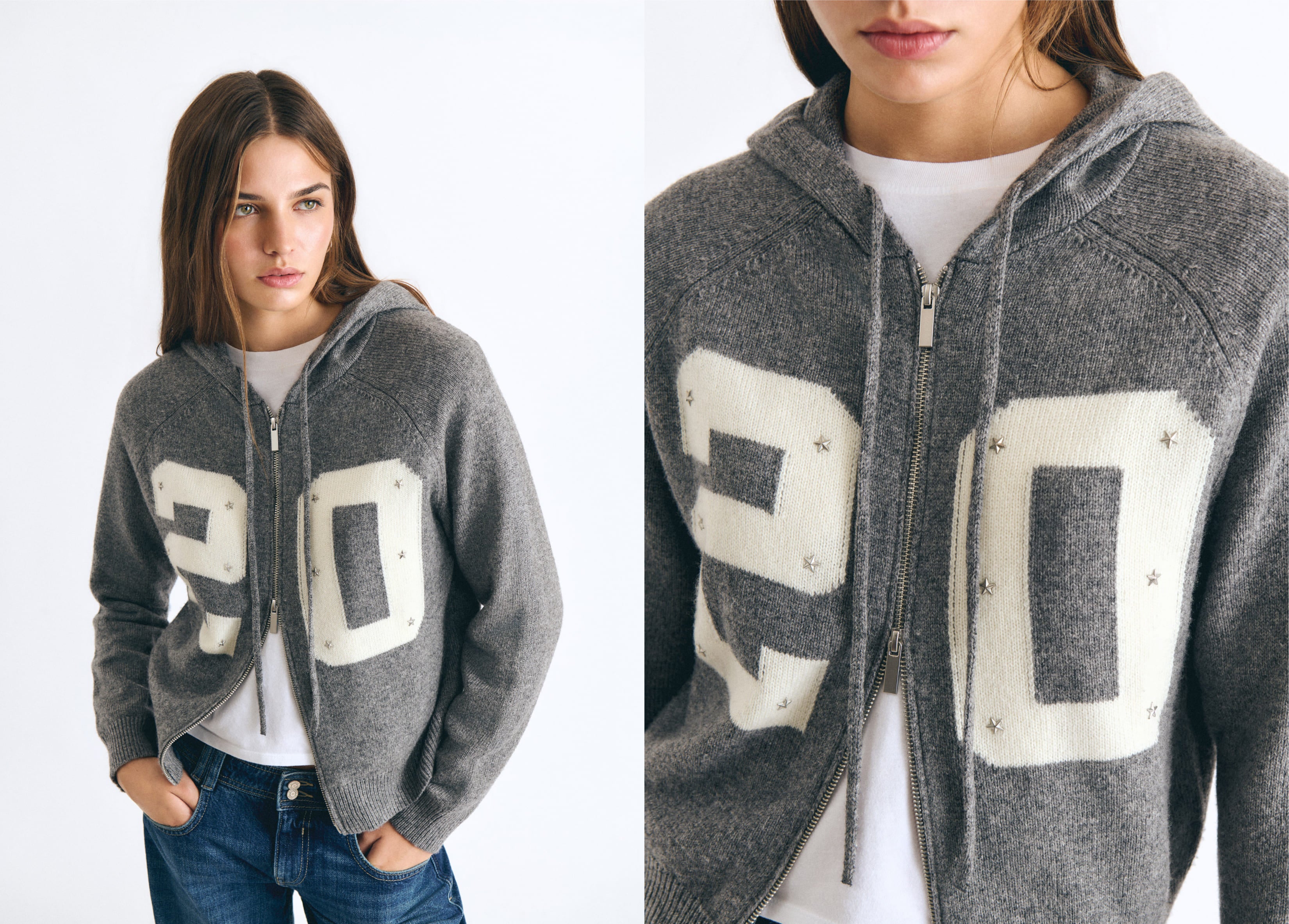 20 hooded knit jacket