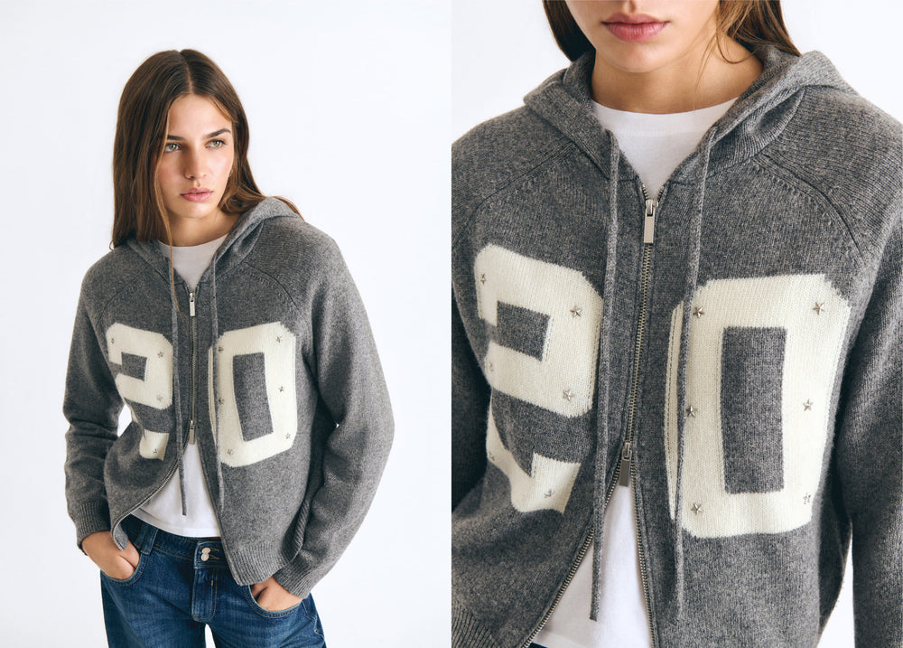 20 hooded knit jacket