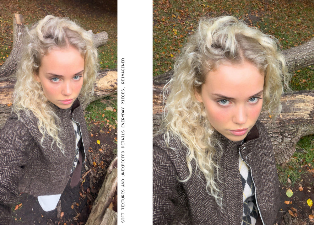 Herringbone wool bomber jacket