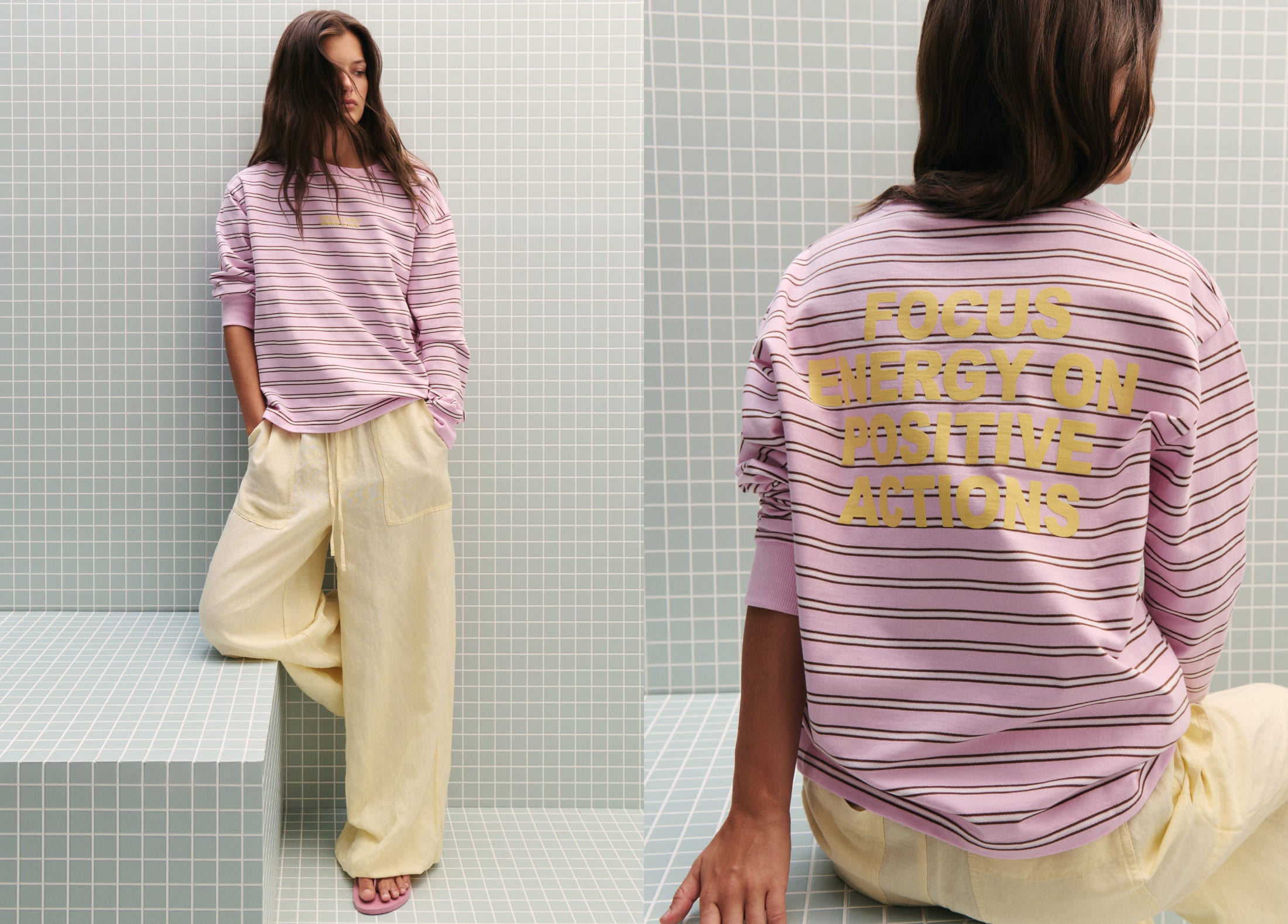 Light sweatshirt striped print