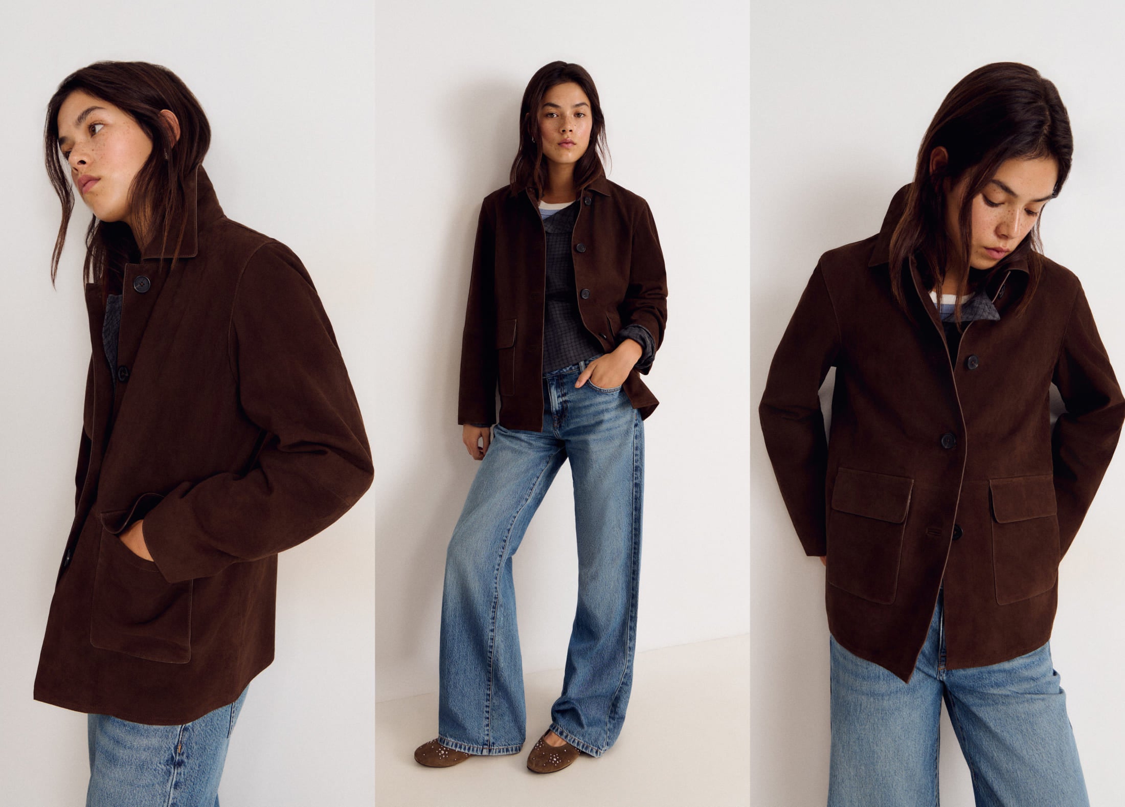 Suede leather jacket
