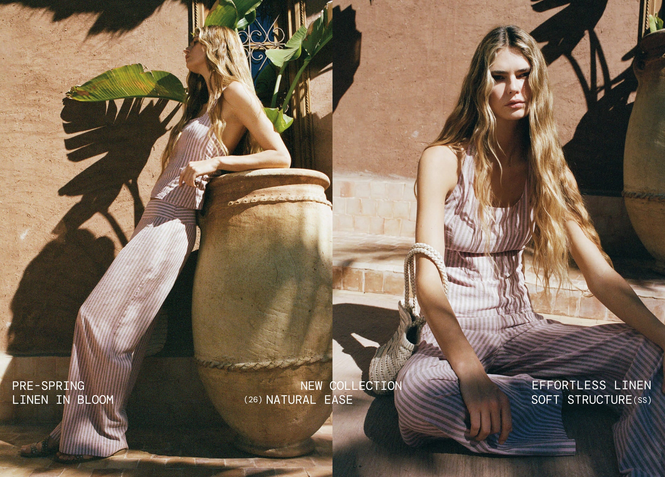 Wide waist striped pants