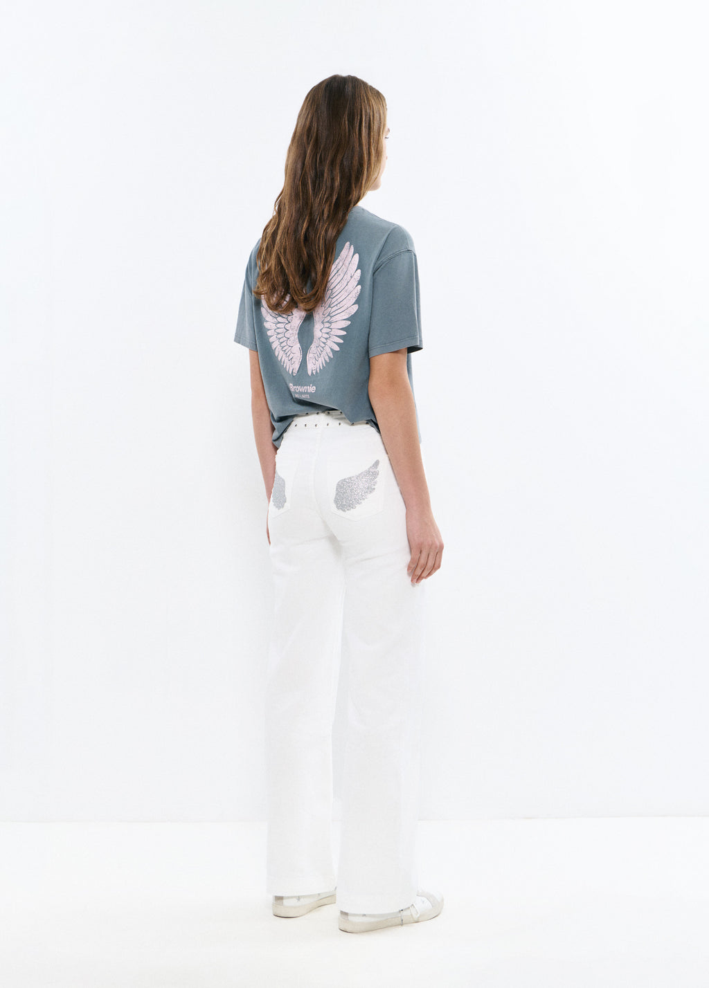 Glitter patch pocket pants