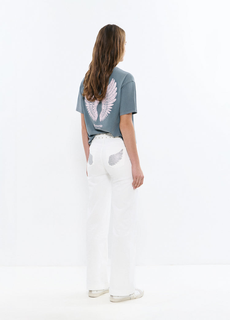Glitter patch pocket pants