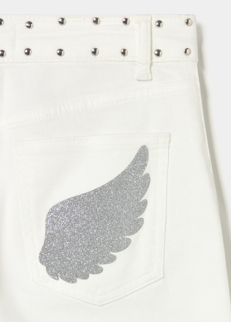 Glitter patch pocket pants