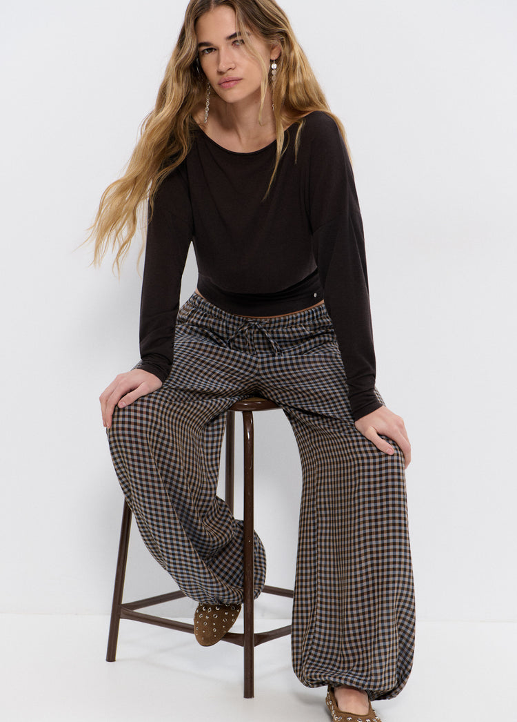 Plaid harem pants