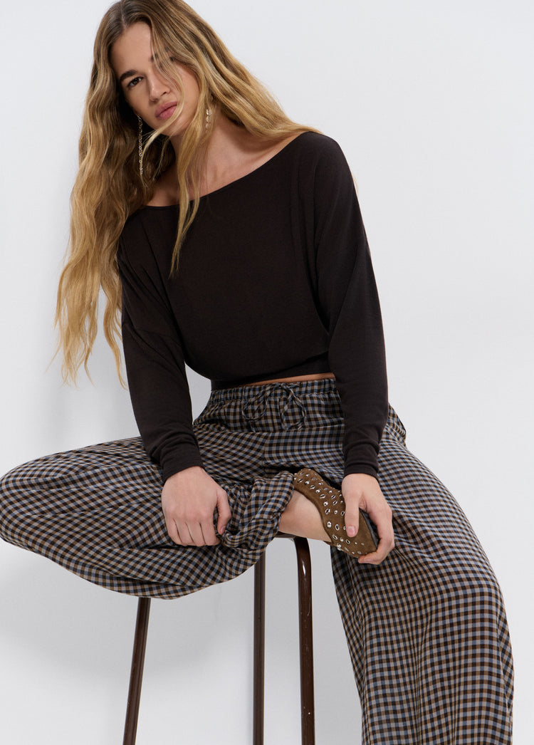 Plaid harem pants