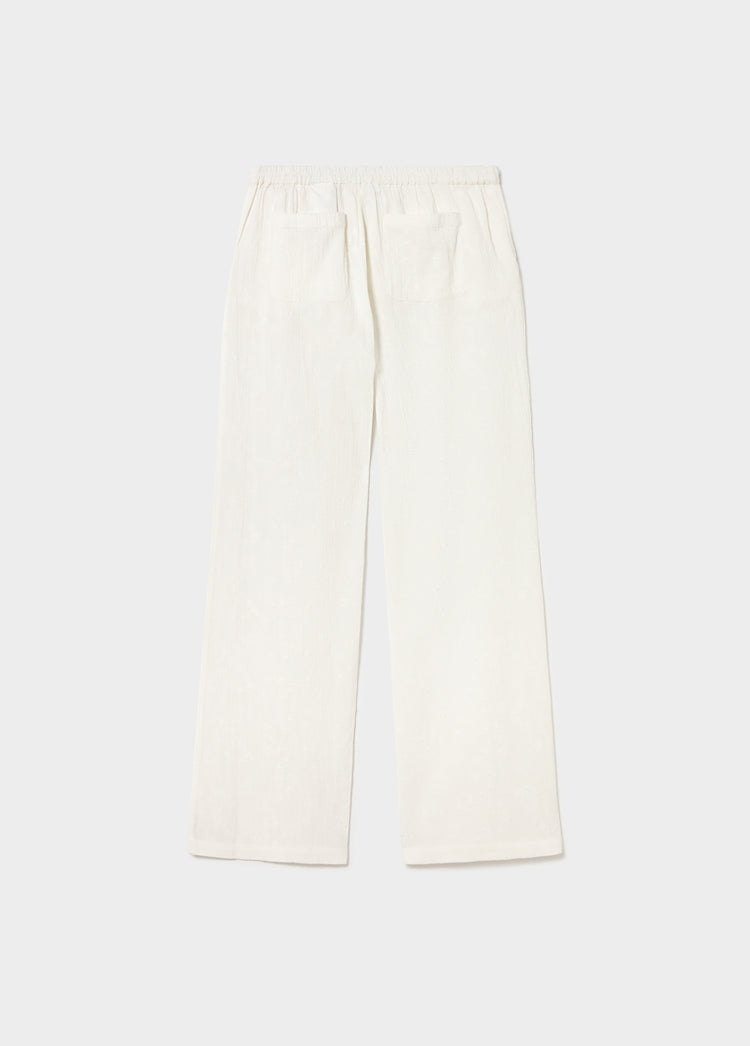 Straight embroidered pants