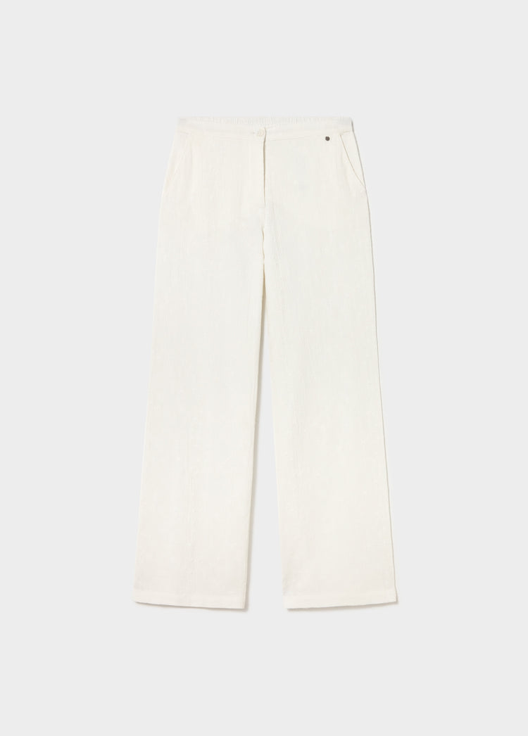Straight embroidered pants