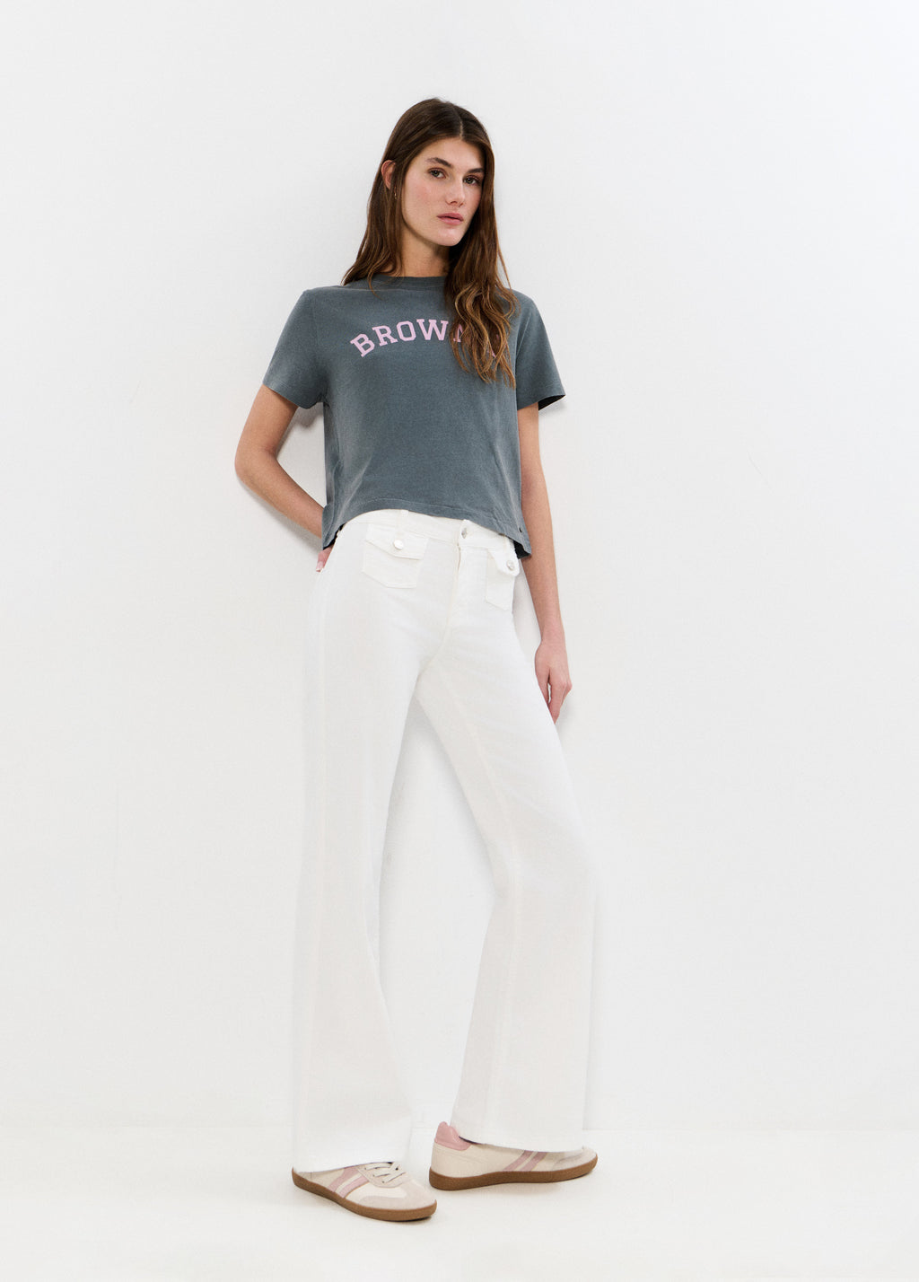 Flared pants with front pockets