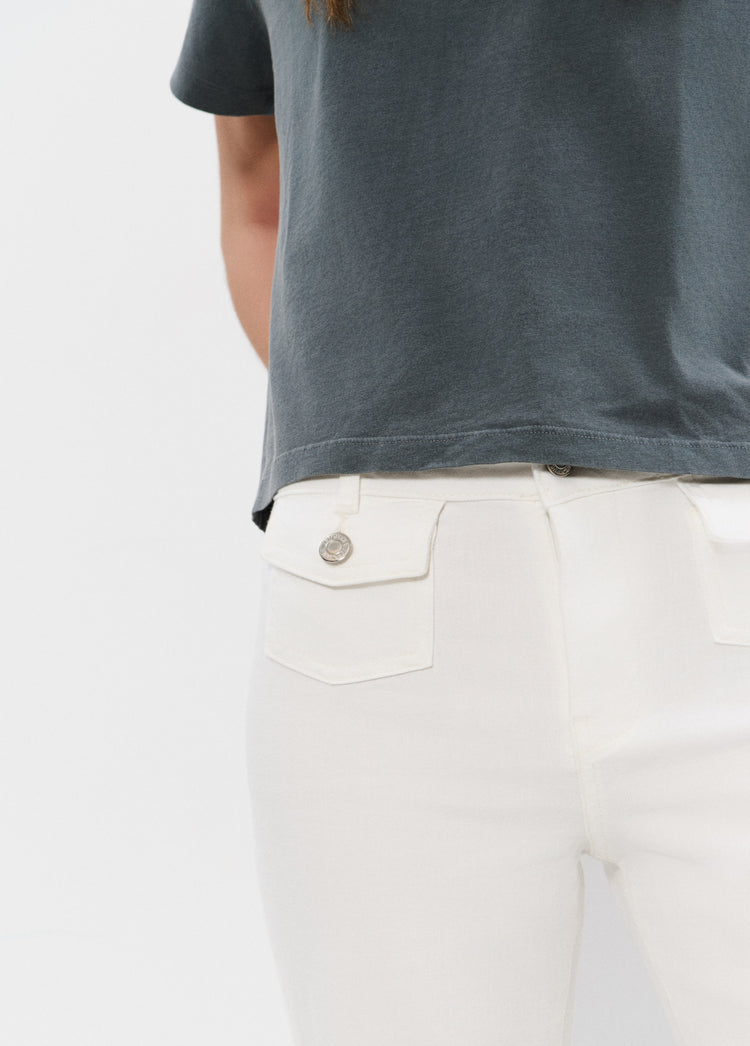 Flared pants with front pockets