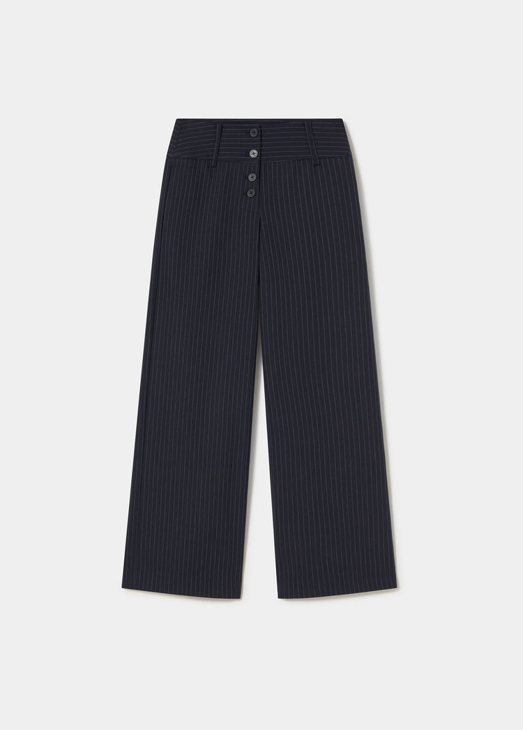 Wide waist striped pants