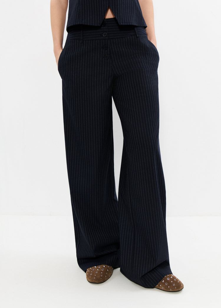 Wide waist striped pants