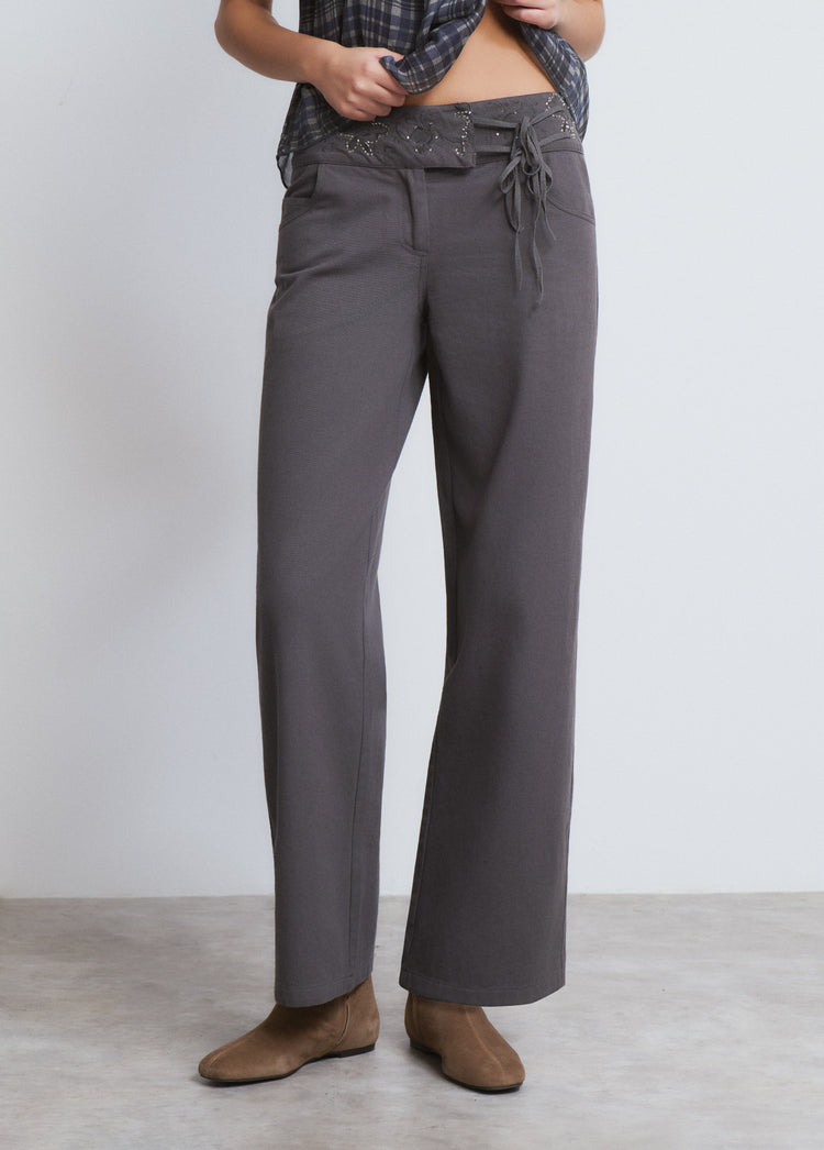 Beaded waist pants