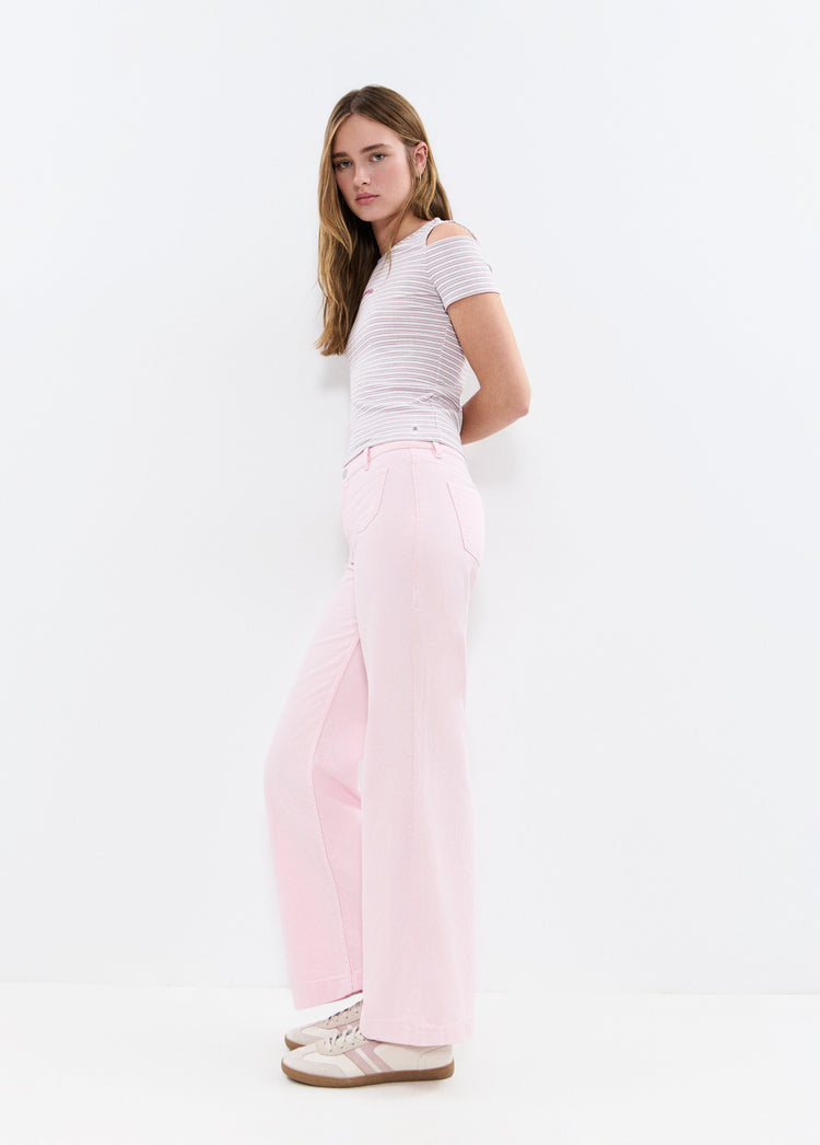 Pantalón culotte bolsillos frontales