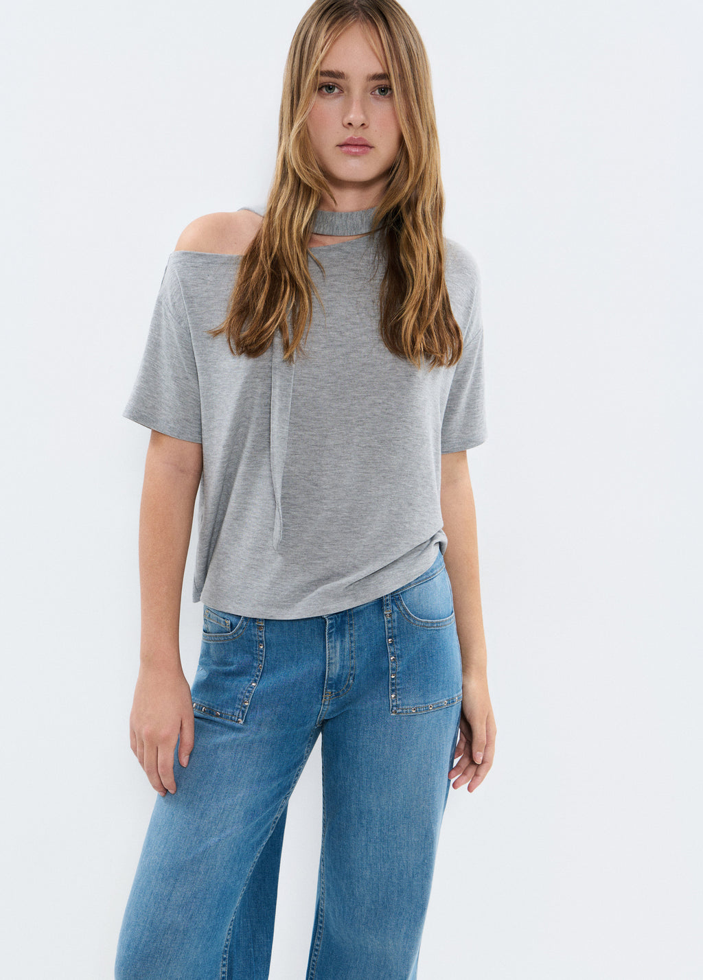 Culotte-Hose mit Nieten