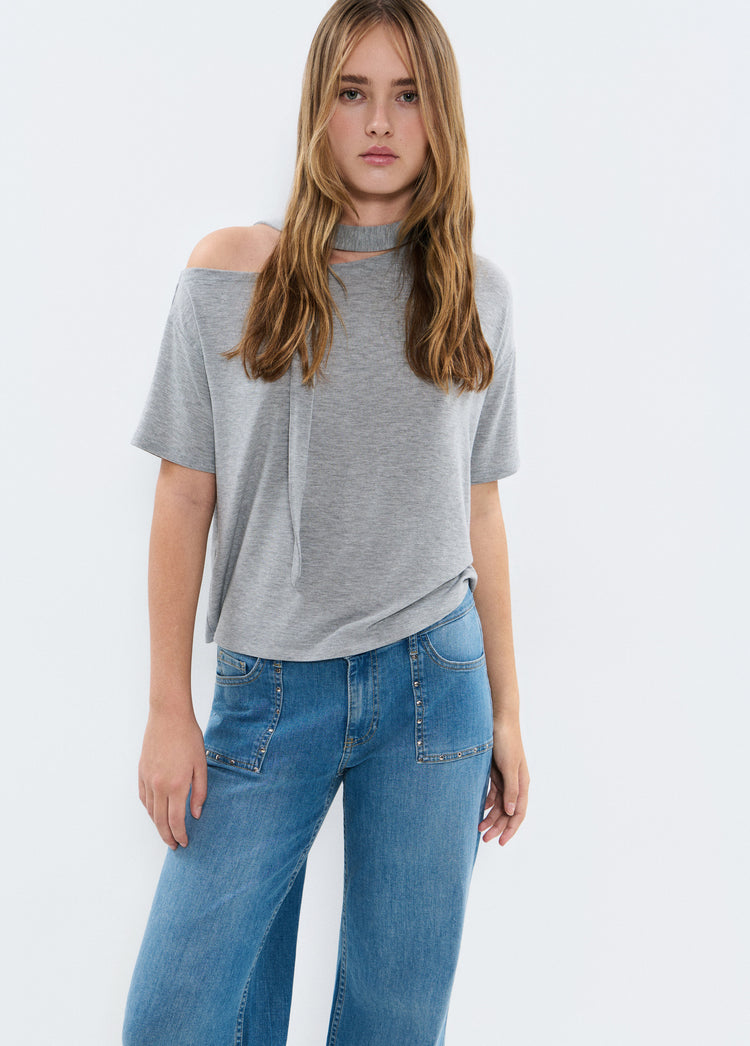 Culotte pants with studs