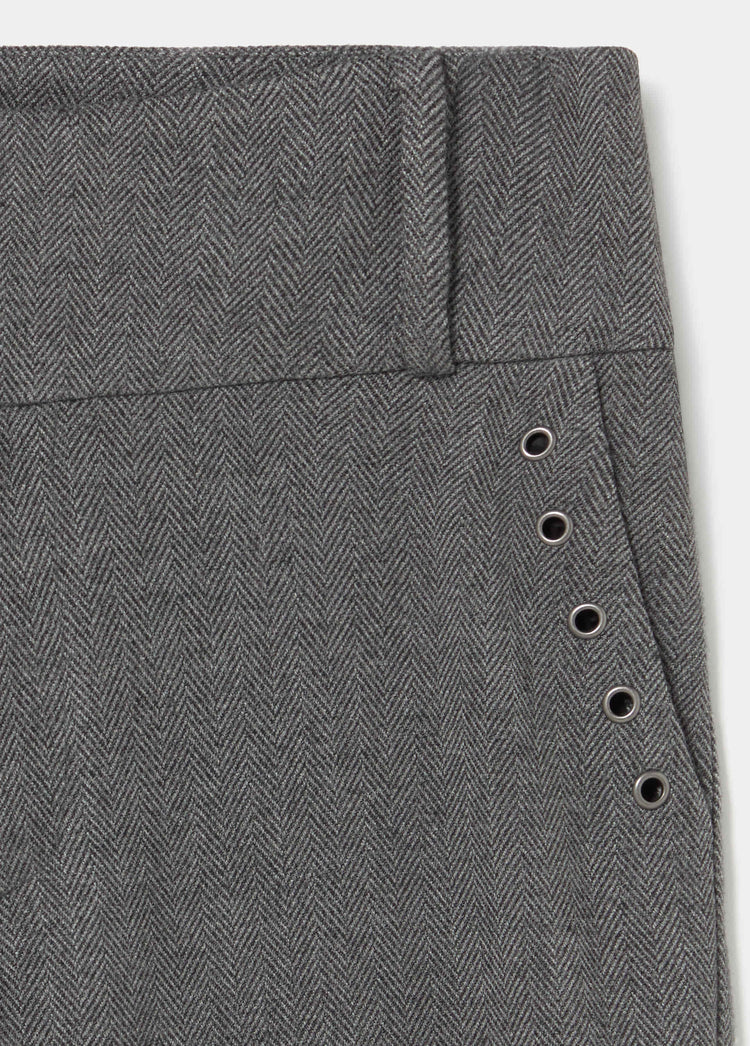 Herringbone eyelet pants