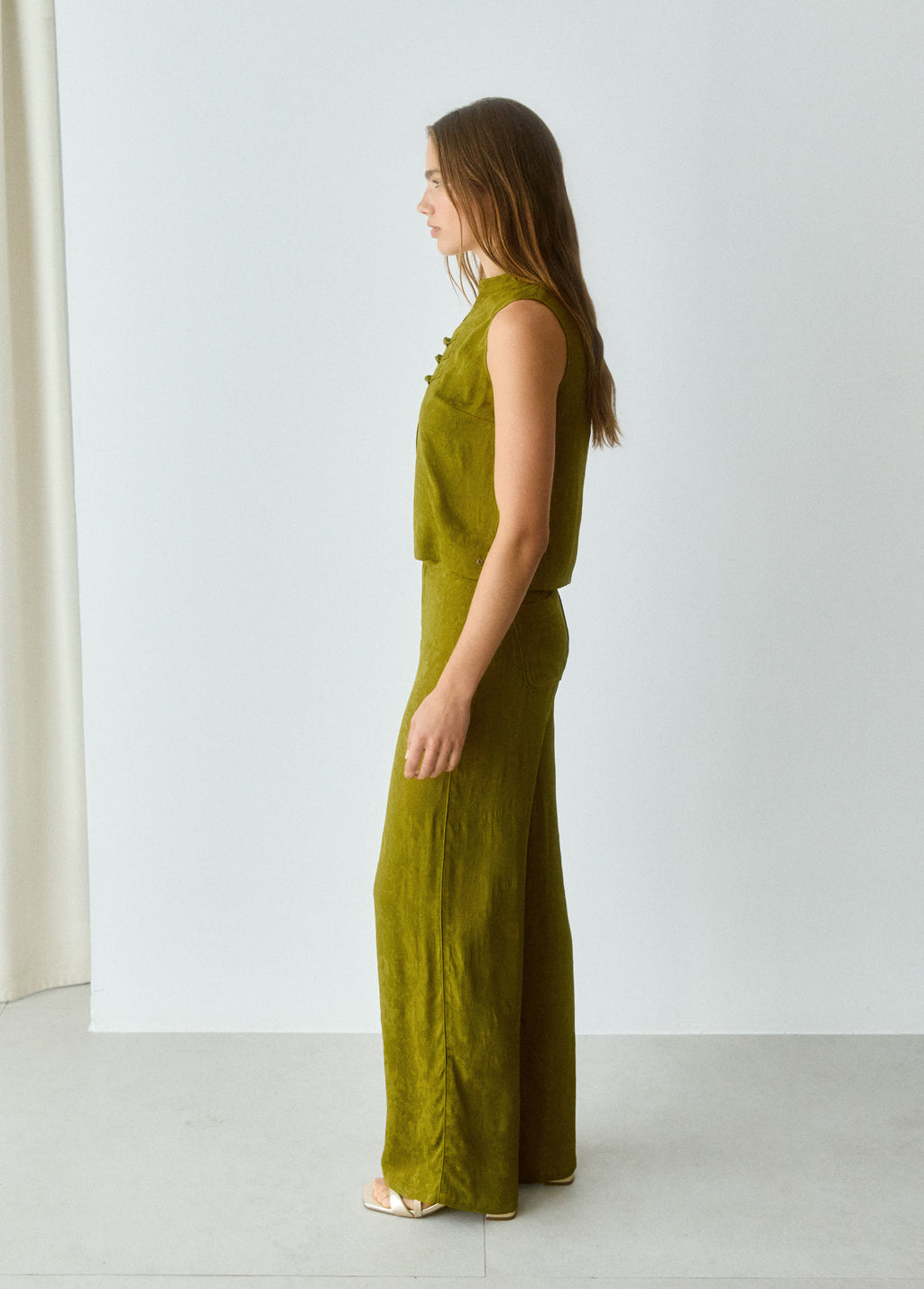 Satinierte Jacquard-Hose