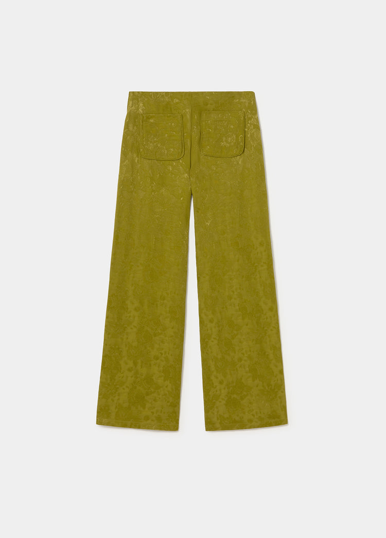 Pantalón jacquard satinado