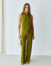 Satinierte Jacquard-Hose