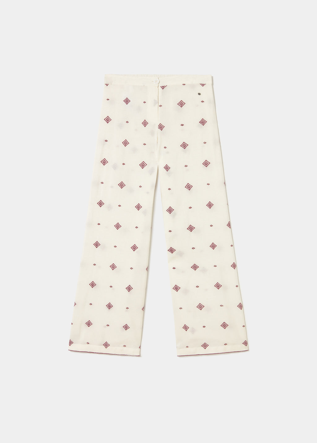Pantalons llargs brodats amb cenefa