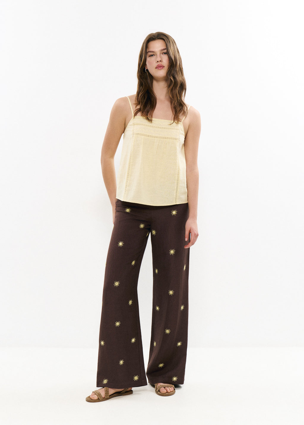 Long pants with sun print
