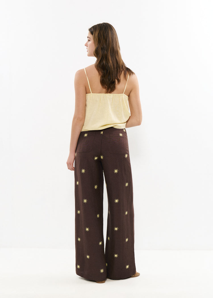 Long pants with sun print