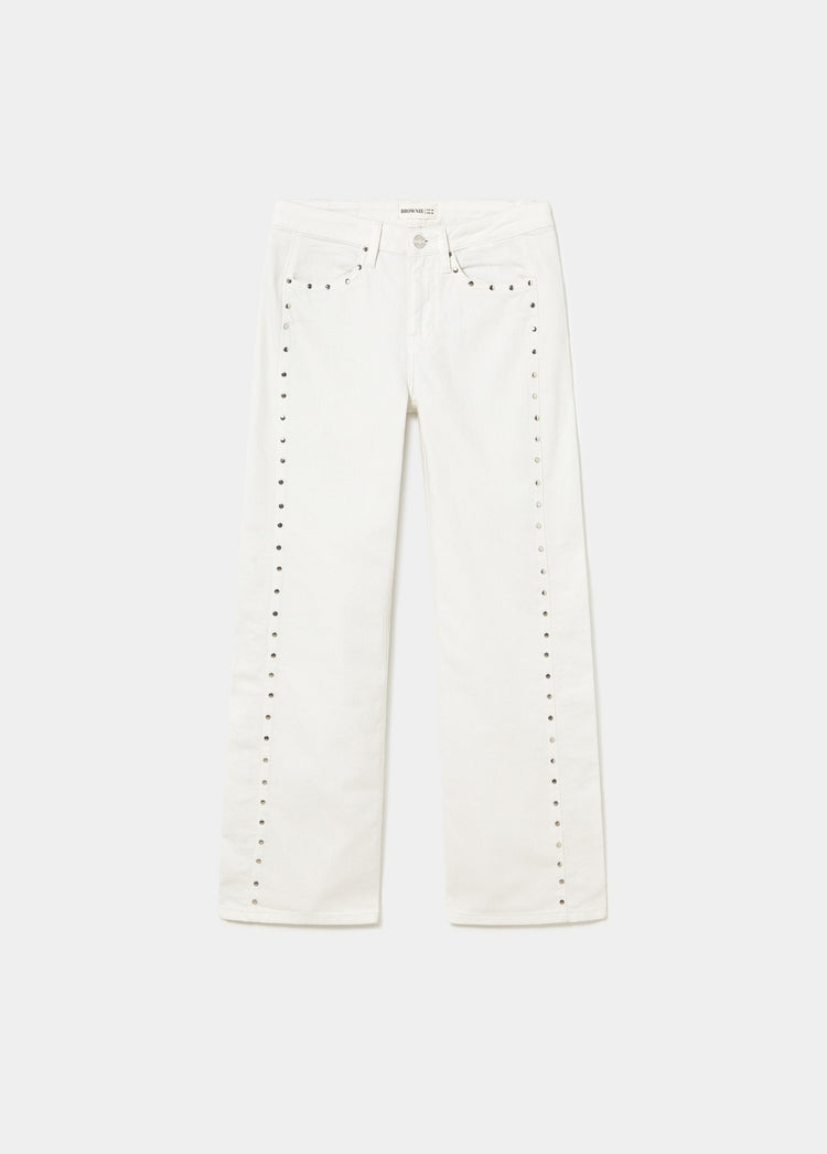 Side panel studded pants