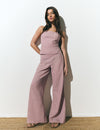 Wide waist striped pants