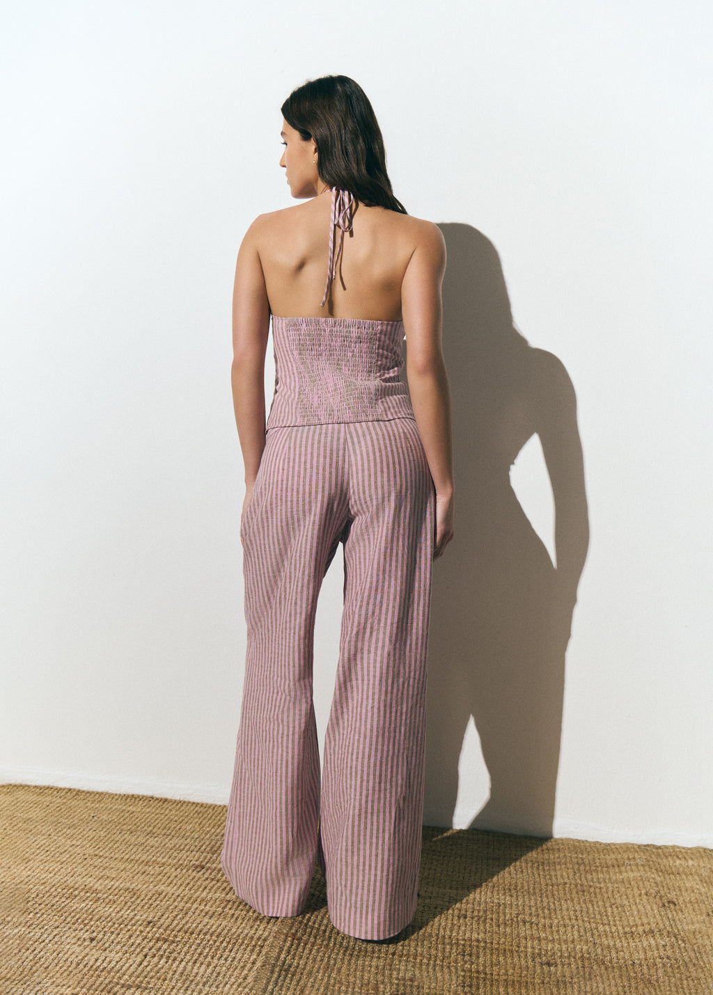 Wide waist striped pants