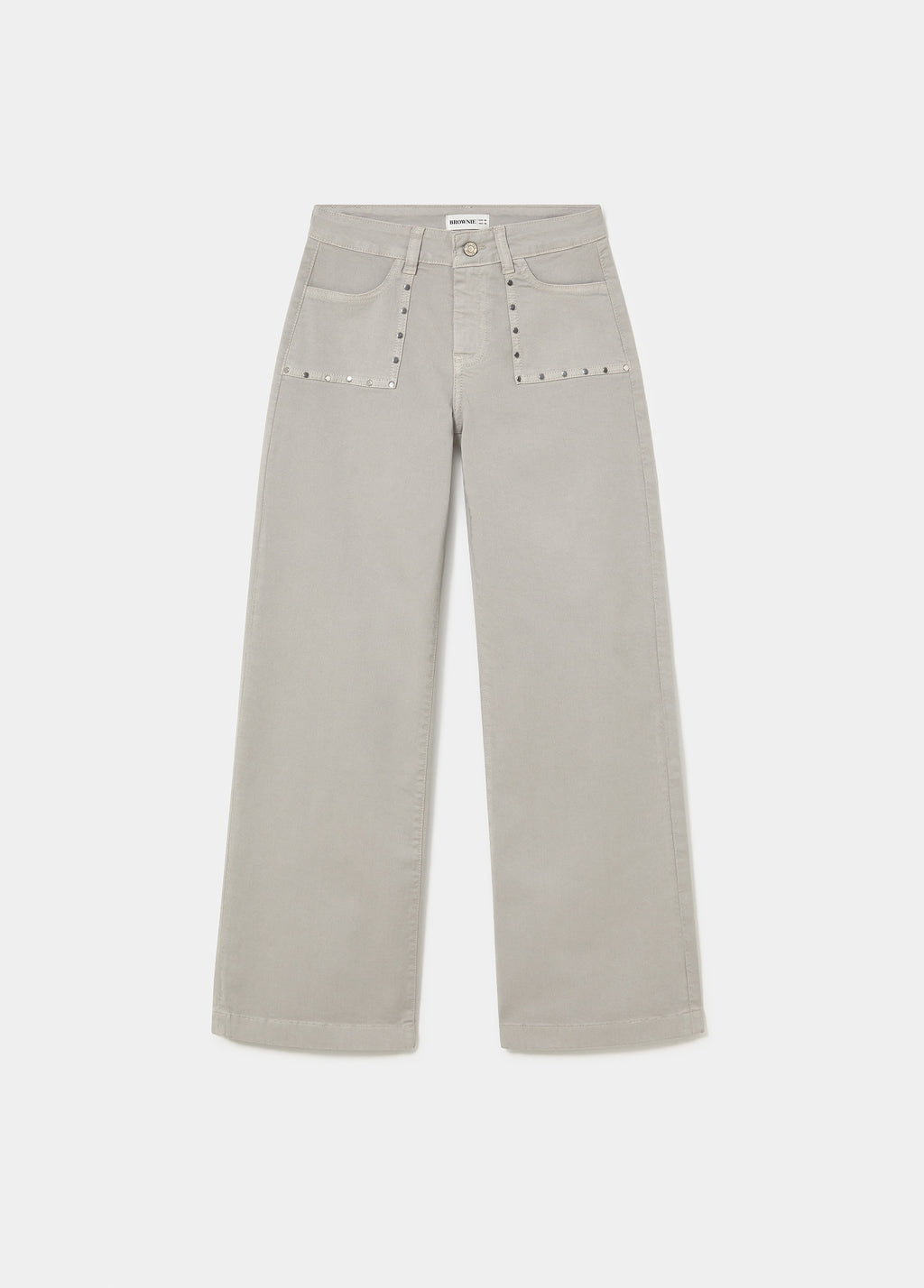 Straight pants with studs