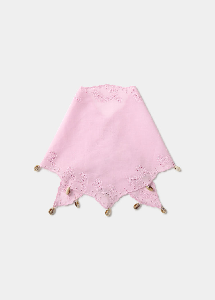 Embroidered shell scarf