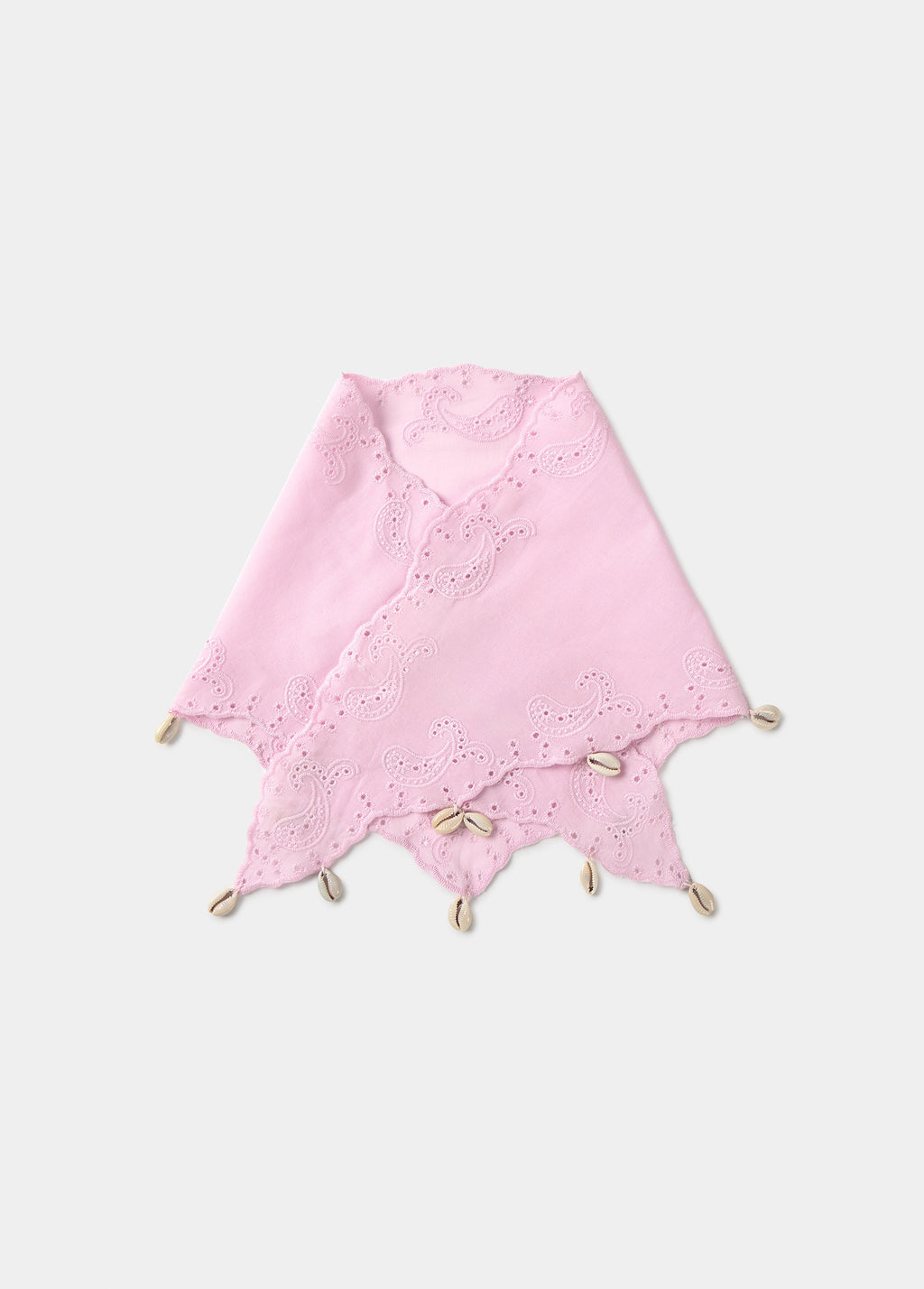Embroidered shell scarf