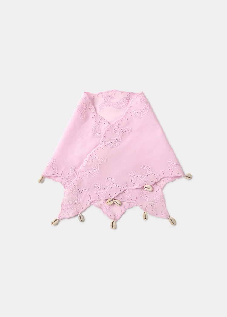 Embroidered shell scarf