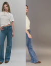 Flared jeans with front pockets